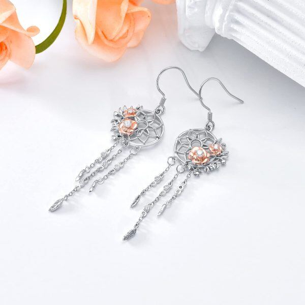 Sterling Silver Dream Catcher Earrings-1