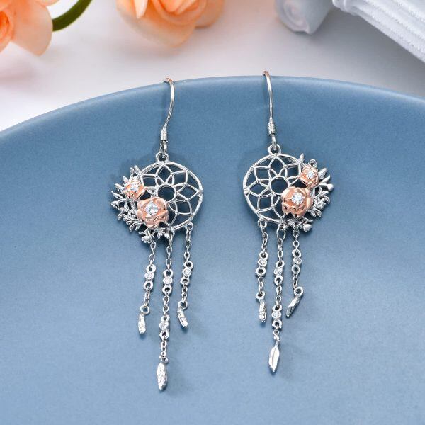 Sterling Silver Dream Catcher Earrings-2