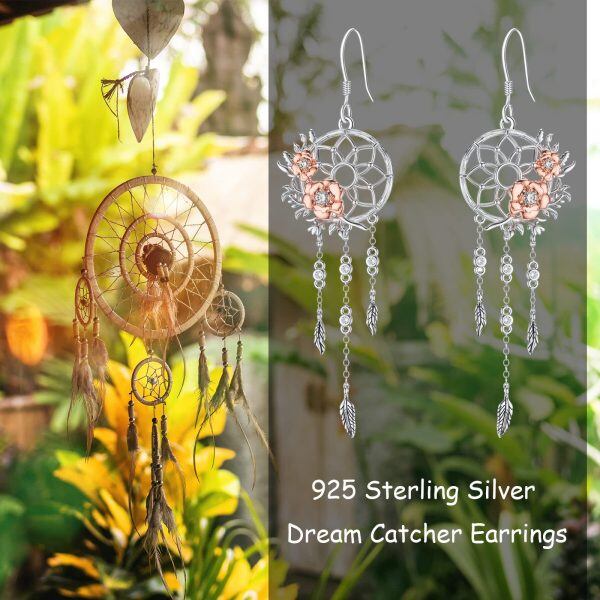 Sterling Silver Dream Catcher Earrings-4