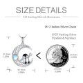 wholesale 925 Sterling Silver Crescent Moon Pendant with Penguin and Snowflake Charm Necklace for Women Halloween Jewelry-0-3