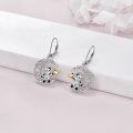 wholesale 925 Sterling Silver Moon with Cow and Heart Leverback Earrings-0-1