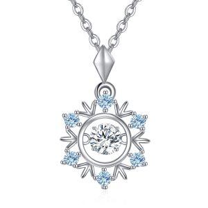 Sterling Silver Snowflake Necklace-0