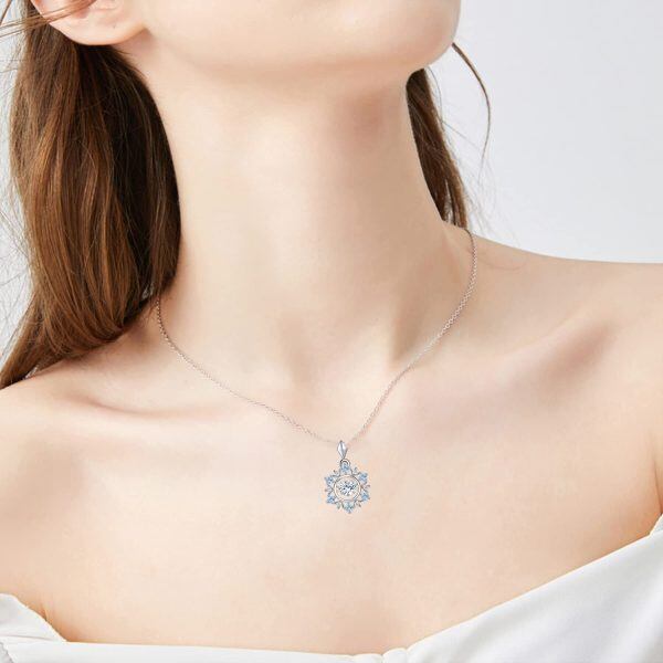 Sterling Silver Snowflake Necklace-2