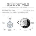 wholesale 925 Sterling Silver Blue Crystal Snowflake Pendant Necklace for Women-0-3