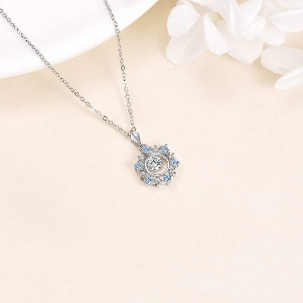 Sterling Silver Snowflake Necklace-5