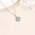 wholesale 925 Sterling Silver Blue Crystal Snowflake Pendant Necklace for Women-0-5