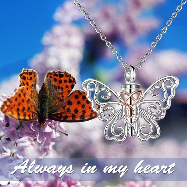 Sterling Silver Butterfly Urn Necklace-5