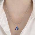 wholesale 925 Sterling Silver Blue Crystal Heart-Shaped Dolphin Pendant Necklace - Ocean  for Women-0-1