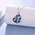 wholesale 925 Sterling Silver Blue Crystal Heart-Shaped Dolphin Pendant Necklace - Ocean  for Women-0-3