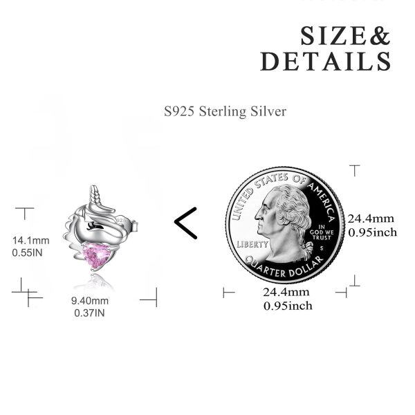 Sterling Silver Unicorn Earrings-4