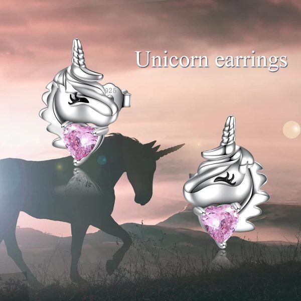 Sterling Silver Unicorn Earrings-5