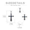 wholesale 925 Sterling Silver Blue Sapphire Celtic Knot Cross Pendant Necklace for Girls & Women's First Communion Confirmation Gifts-0-3