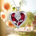 wholesale Sterling Silver Rose Heart Pendant Necklace - Rhodium Plated-0-11