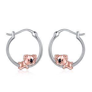 Sterling Silver Koala Earrings-0