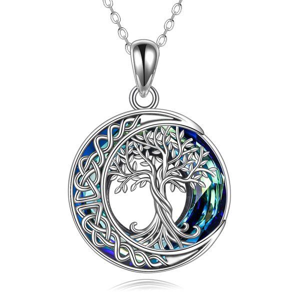 Sterling Silver Tree Of Life Pendant Necklace-0