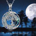 wholesale 925 Sterling Silver Rainbow Crystal Tree of Life Pendant Necklace-0-11