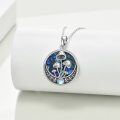 wholesale 925 Sterling Silver Abalone Shell Pendant with Mushrooms and Moonstones Magic Amulet Norse Viking Jewelry for Women Girls Gift 48 Chain Length-0-2
