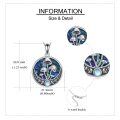 wholesale 925 Sterling Silver Abalone Shell Pendant with Mushrooms and Moonstones Magic Amulet Norse Viking Jewelry for Women Girls Gift 48 Chain Length-0-4