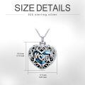 wholesale 925 Sterling Silver Heart Shape Blue Crystal Mom Cremation Jewelry Keepsake Pendant with Funnel and Fill Tool-0-3