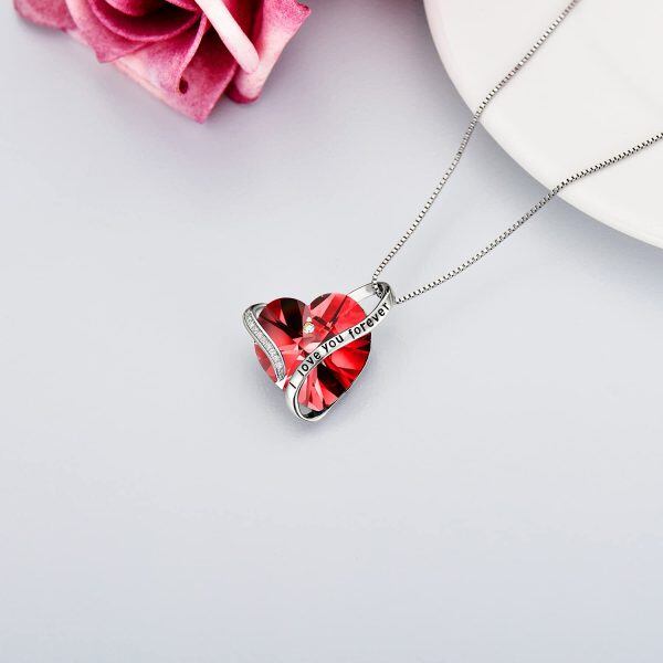 Sterling Silver Heart Pendant Necklace-2