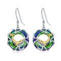 wholesale 925 Sterling Silver Multicolor Crystal Ocean Life Drop Earrings-0-0
