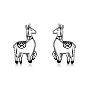 Sterling Silver Alpaca Earrings-0