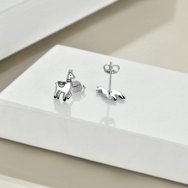 Sterling Silver Alpaca Earrings-1