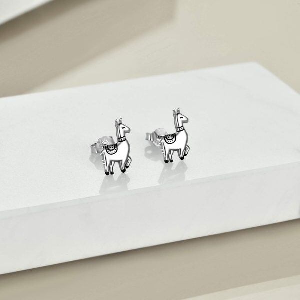 Sterling Silver Alpaca Earrings-2