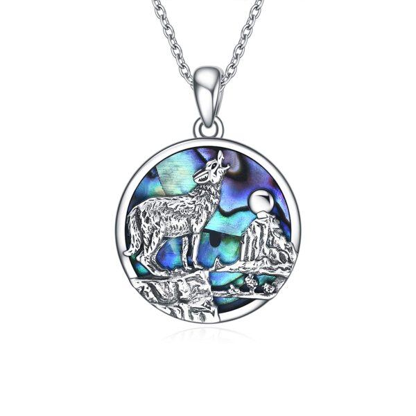 Sterling Silver Wolf Necklace-0