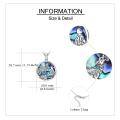 wholesale 925 Sterling Silver Round Abalone Shell Wolf Pendant Necklace for Women-0-4