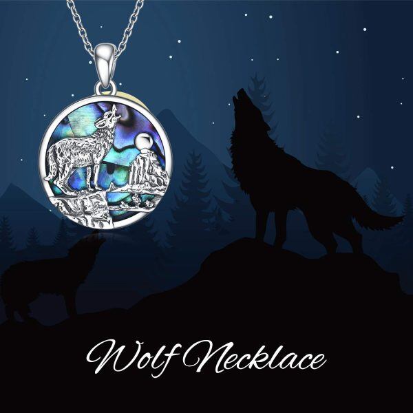 Sterling Silver Wolf Necklace-5