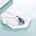 wholesale 925 Sterling Silver Abalone Shell Teardrop Lotus Pendant Necklace for Women-0-2