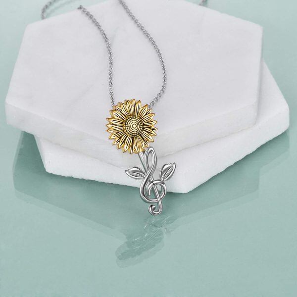 Sterling Silver Sunflower Necklace-2