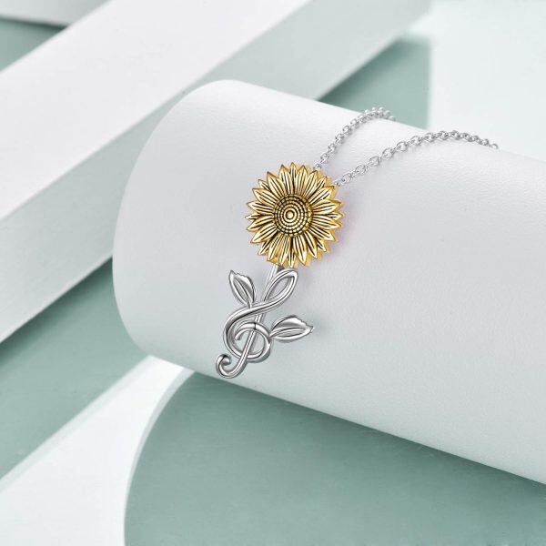 Sterling Silver Sunflower Necklace-3