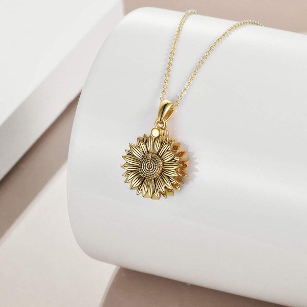 Sterling Silver Sunflower Urn Necklace-1