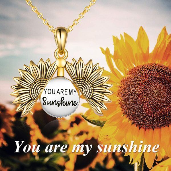 Sterling Silver Sunflower Urn Necklace-4