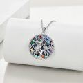 wholesale 925 Sterling Silver Abalone Shell Owl Tree of Life Necklace Pendant Jewelry for Women-0-2