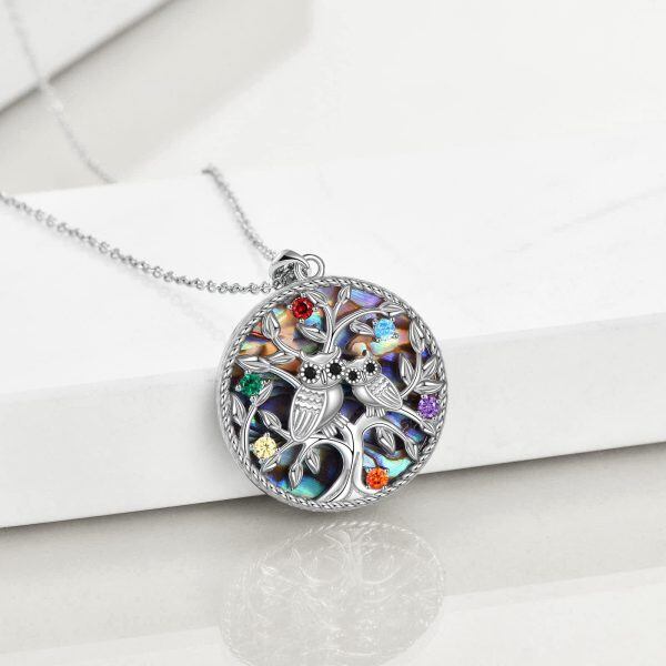 Sterling Silver Owl Tree Of Life Necklace-3