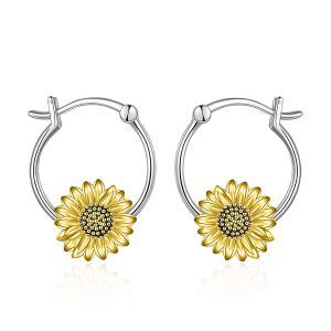 Sterling Silver Sunflower Earrings-0