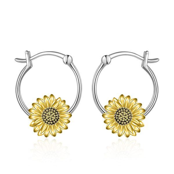 Sterling Silver Sunflower Earrings-0