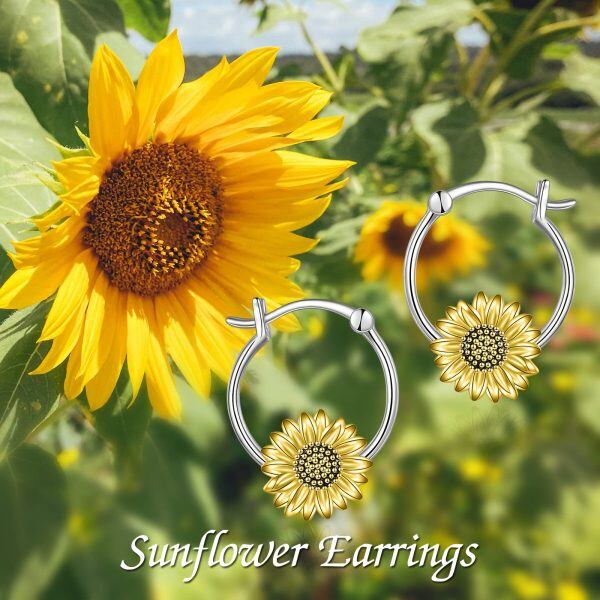 Sterling Silver Sunflower Earrings-4