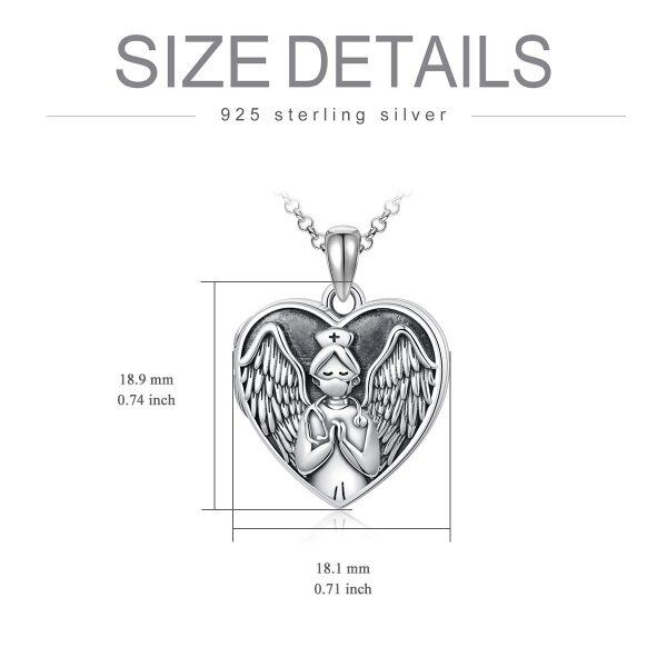 Sterling Silver Nurse Heart Necklace-4