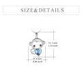wholesale 925 Sterling Silver Blue Heart Crystal Monkey Pendant Necklace for Women and Girls-0-3
