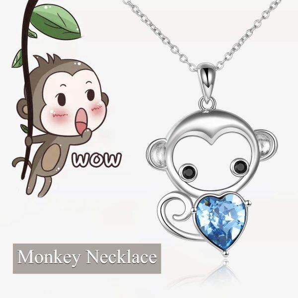 Sterling Silver Monkey Necklace-4