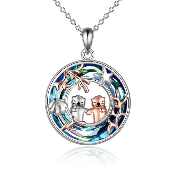 Sterling Silver Otter Necklace-0