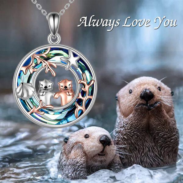 Sterling Silver Otter Necklace-4