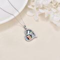 wholesale 925 Sterling Silver Abalone Shell Heart-Shaped Pendant with Origami Pigs and Cubic Zirconia - I Love You Forever-0-3