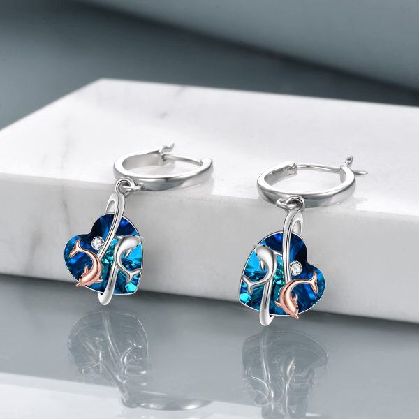 Sterling Silver Dolphin Earrings-2