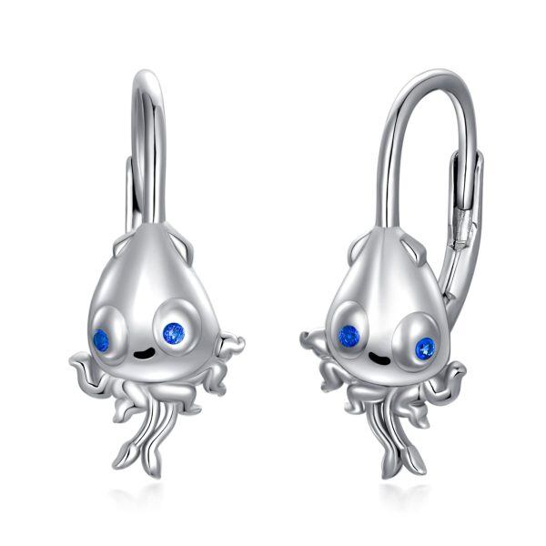 Sterling Silver Octopus Earrings-0