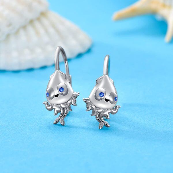 Sterling Silver Octopus Earrings-3